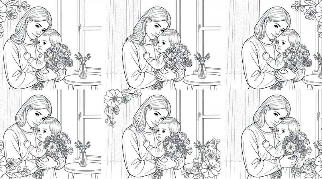 coloriage pour fete des mere a imprimer